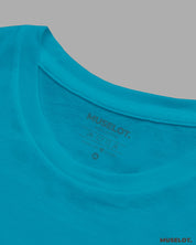 Sky blue t shirt for women in round neck and half sleeves - Muselot