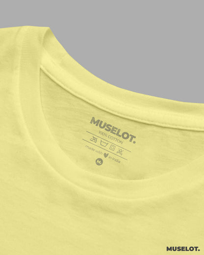 Plain crop t shirts for women - Butter yellow plain crop t shirts - Muselot