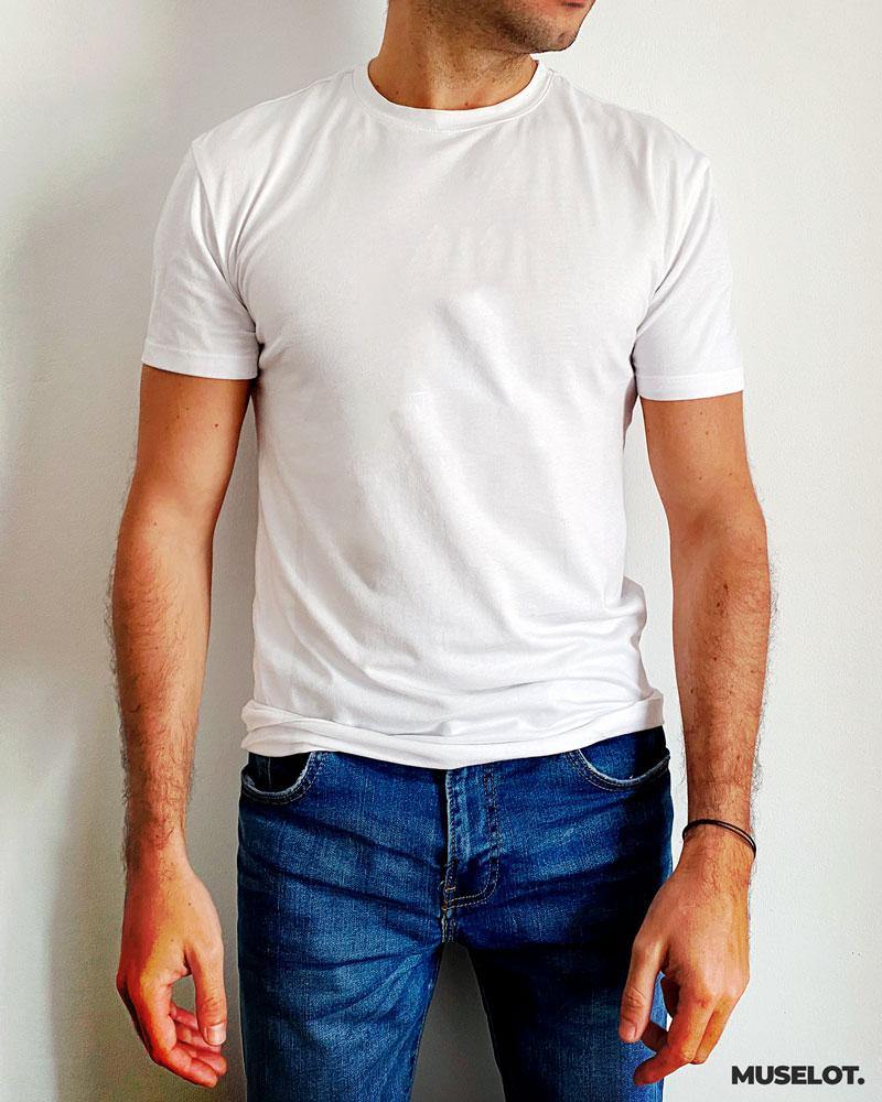plain t shirts - Plain white t shirt for men  - MUSELOT