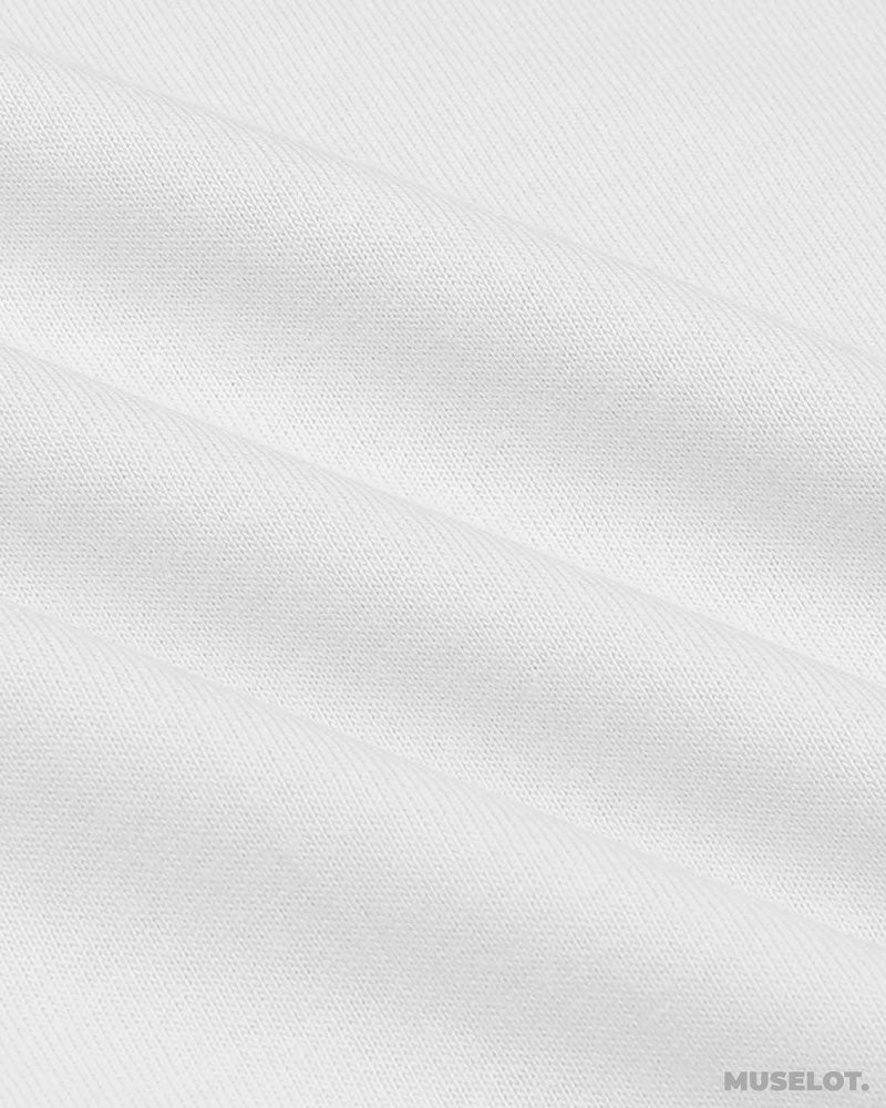 Plain white womens t shirt in round neck and half sleeves - MUSELOT