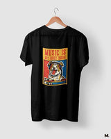 Music is my only drug printed t shirts