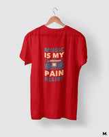 Music is my pain relief printed t shirts