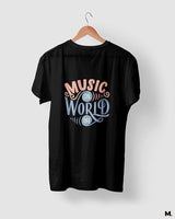 Music on, world off printed t shirts