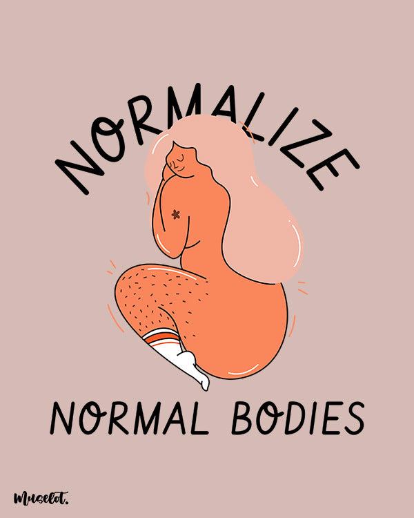 Normalize normal bodies framed and unframed posters for body positivity - Muselot