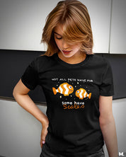 Black printed t shirts for men and women who do fishkeeping or are aquarists - Muselot