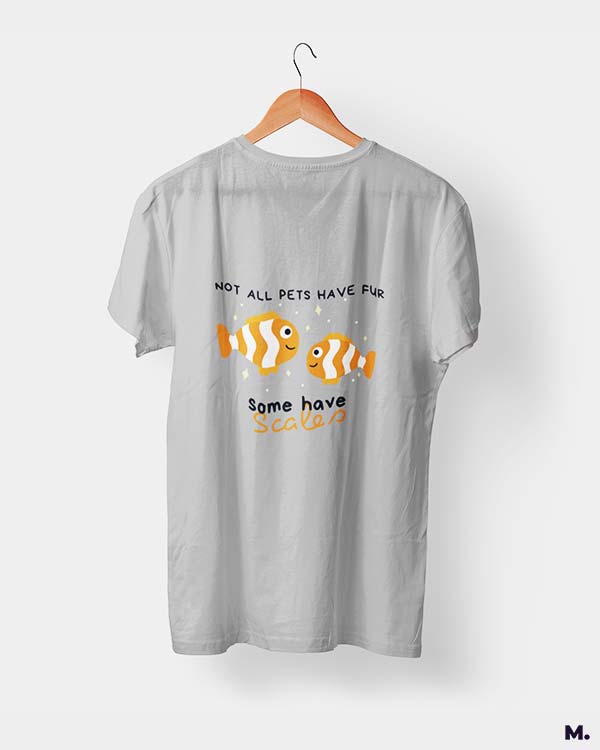 Melange grey Printed t shirts for men and women who do fishkeeping or are aquarists - Muselot