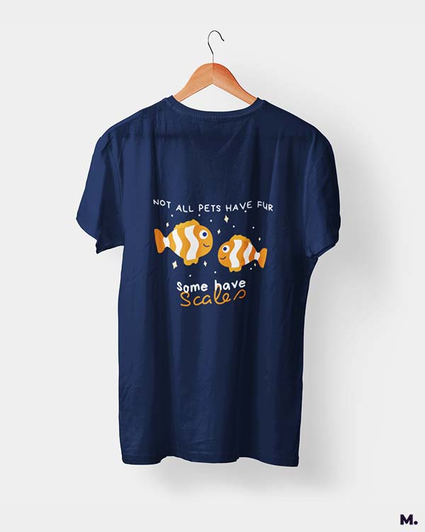 Navy blue printed t shirts for men and women who do fishkeeping or are aquarists - Muselot