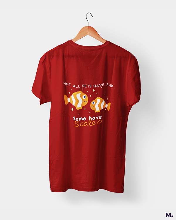 Red Printed t shirts for men and women who do fishkeeping or are aquarists - Muselot