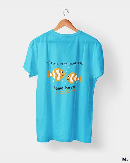 Sky blue Printed t shirts for men and women who do fishkeeping or are aquarists - Muselot