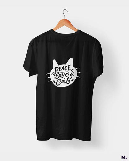 Peace Love Cat printed t shirts