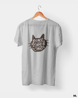 Peace Love Cat printed t shirts