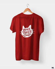 Peace Love Cat printed t shirts