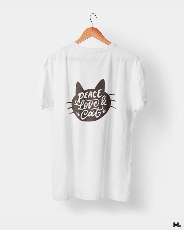 Peace Love Cat printed t shirts