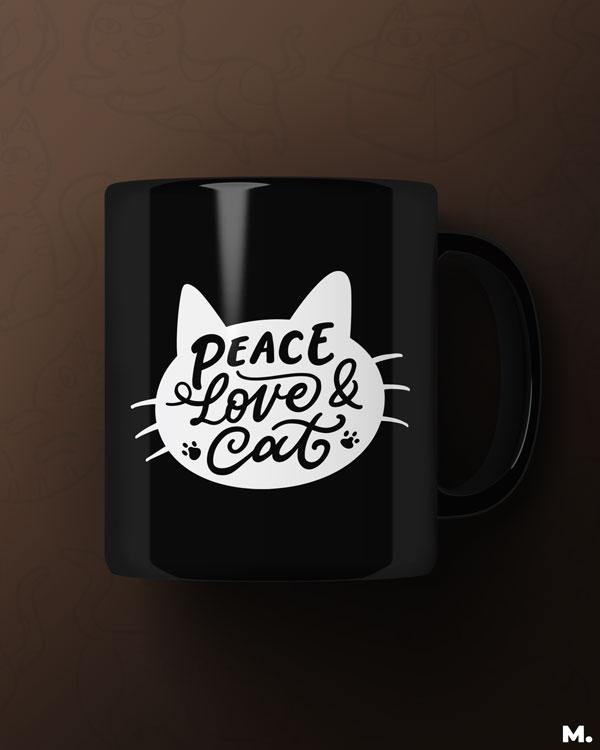 Printed mugs - Peace Love Cat  - MUSELOT