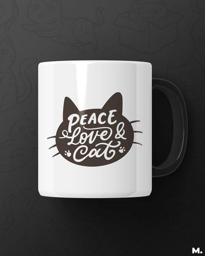 Printed mugs - Peace Love Cat  - MUSELOT