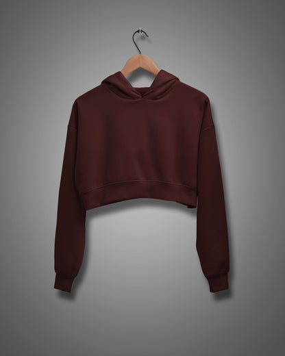 Plain maroon crop hoodie for women - MUSELOT