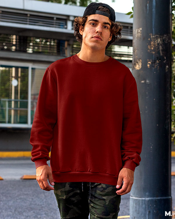 Plain unisex maroon sweatshirt - Muselot