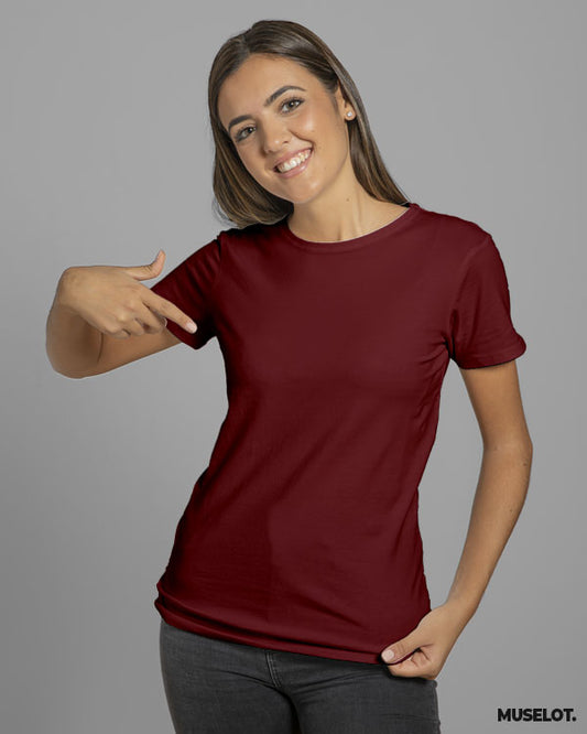Plain maroon t shirt for women