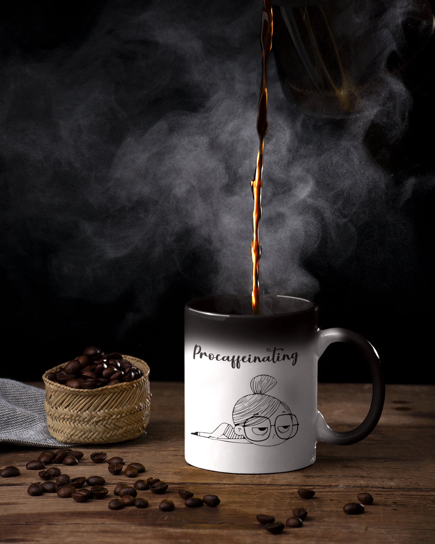 Procaffeinating printed magic coffee mugs for coffee lovers - Muselot