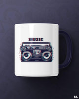 Retro music printed mugs
