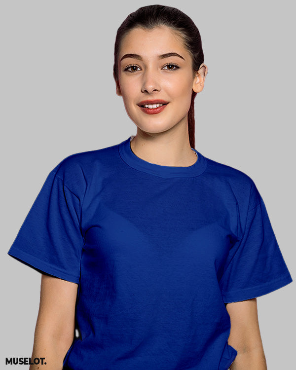 Royal blue plain women's t shirt