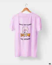Save the planet, go vegan printed t shirts