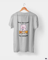 Save the planet, go vegan printed t shirts