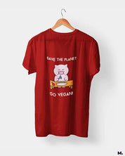 Save the planet, go vegan printed t shirts