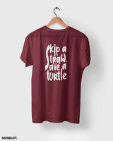 Skip a straw, save a turtle printed t shirt