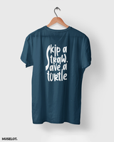 Skip a straw, save a turtle printed t shirt