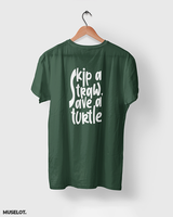 Skip a straw, save a turtle printed t shirt