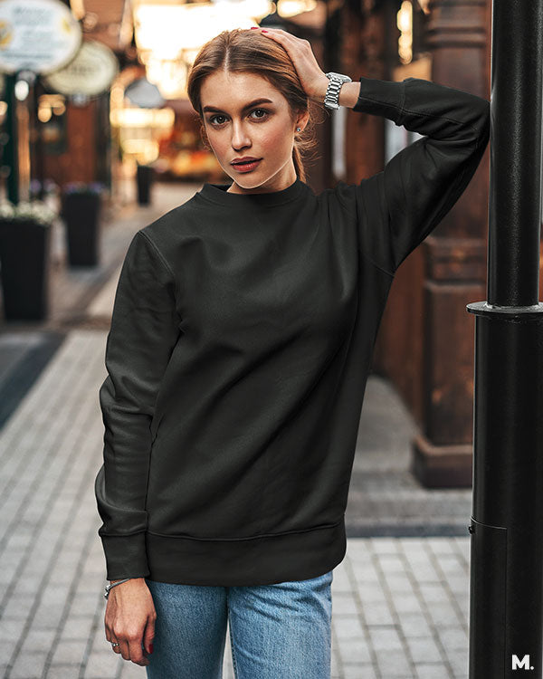 Plain black sweatshirts for women - Muselot
