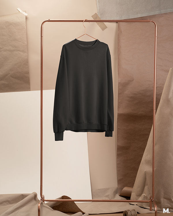 Plain black sweatshirts for men and women - Muselot