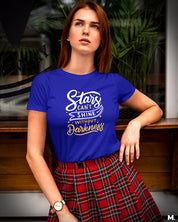 Stars can't shine without darkness printed t shirts