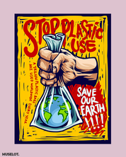 Stop plastic, save earth printed t shirts