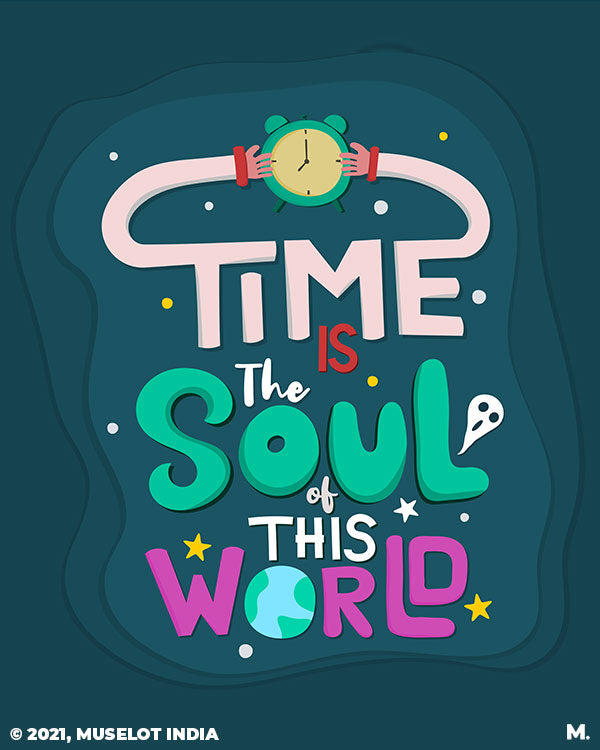 Time is soul of the world motivational quote printed notebooks in A5 size - MUSELOT