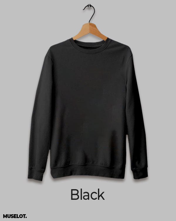 Solid unisex black sweatshirt