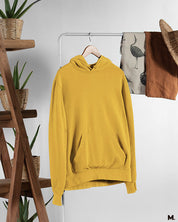 Golden yellow plain hoodies online for women and men - Muselot