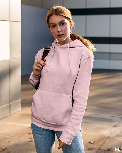 Light pink solid hoodies online for men and women - Muselot