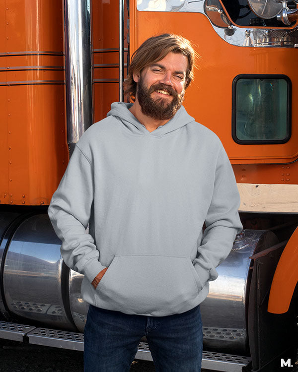 Plain melange grey hoodies for men and women online - Muselot