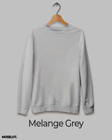 Melange grey unisex plain sweatshirt