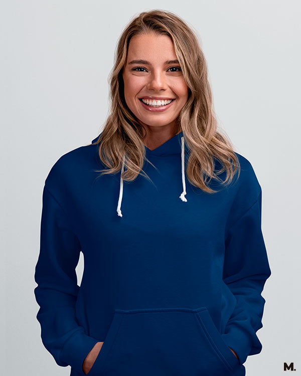 Navy blue plain hoodies online for men and women - Muselot
