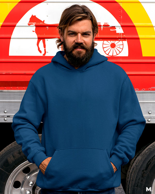 Navy blue plain hoodies online for men and women - Muselot