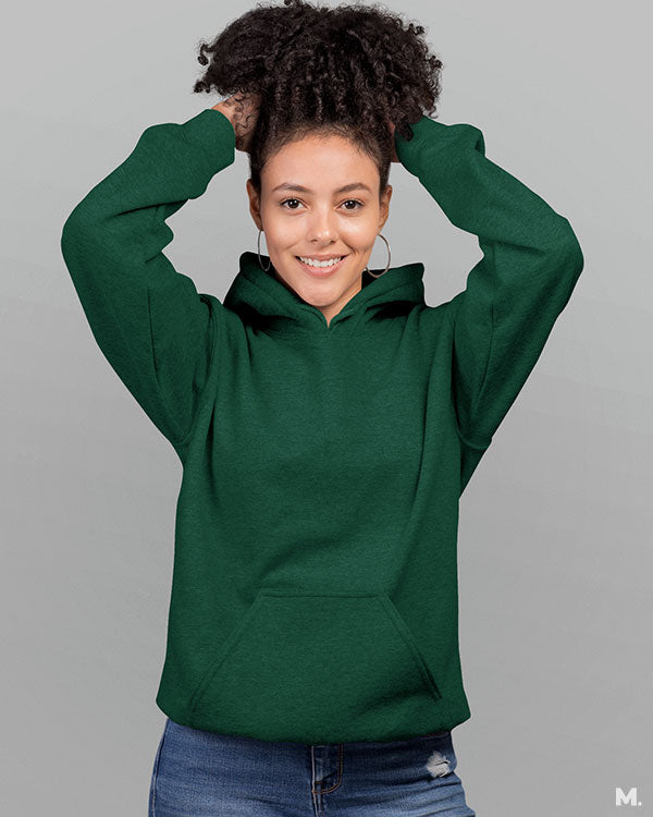 Solid olive green hooded sweatshirt