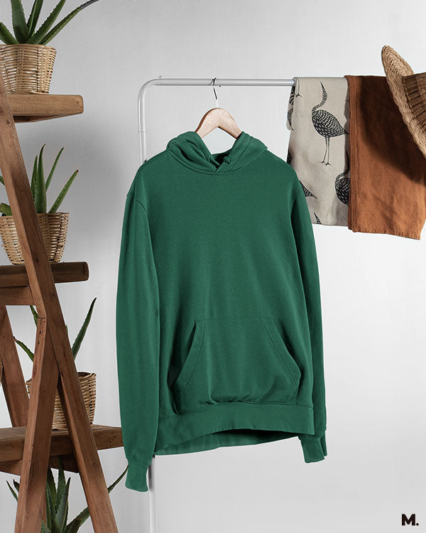 Solid coloured olive green hoodies for men and women online - Muselot