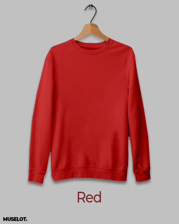 Classy red plain sweatshirt for women and men online - Muselot