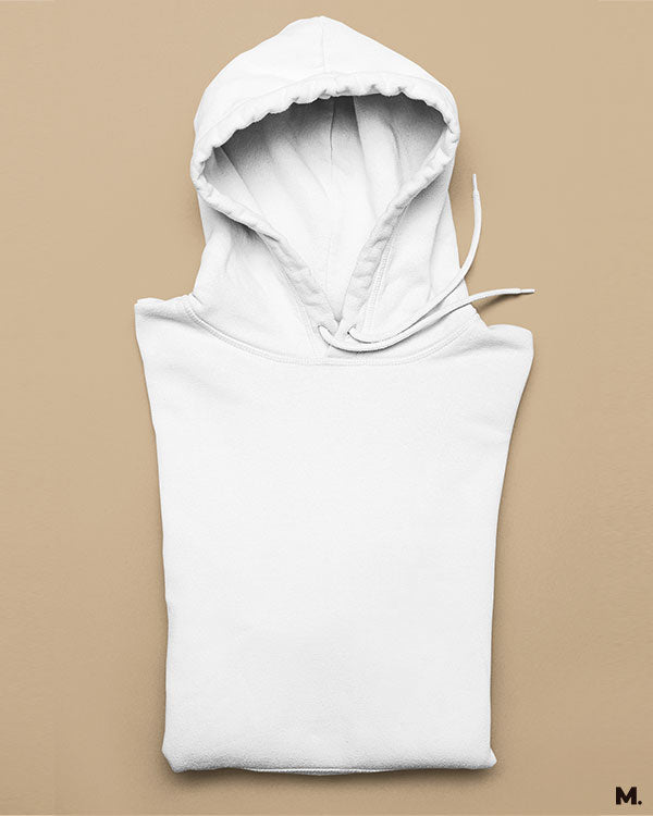 Solid coloured plain white hoodies for men and women online - Muselot