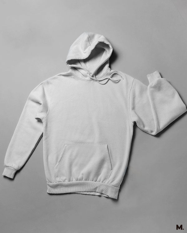 Solid coloured plain white hoodies for men and women online - Muselot