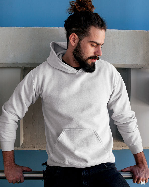 Shop unisex plain white hoodie for a fresh & simplistic look Muselot