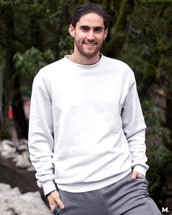 Unisex plain white sweatshirts for women and men online - Muselot